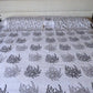 Colcha india de algodón con estampado de flores negro y gris