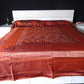 Colcha india de seda con bordado de florecitas