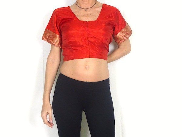 Choli indio de básico de seda