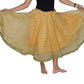 Falda Bollywood dorada con vuelo