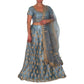Conjunto Bollywood Lengha choli bordado flor de lis con dupatta