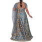 Conjunto Bollywood Lengha choli bordado flor de lis con dupatta