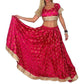 Conjunto Bollywood Lengha choli de seda con mucho vuelo
