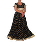 Conjunto Bollywood Lengha choli de seda con mucho vuelo