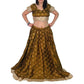 Conjunto Bollywood Lengha choli de seda con mucho vuelo