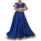 Conjunto Bollywood Lengha choli de seda con mucho vuelo