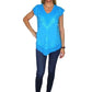 Camisa india de algodón bordada con cuello y borde en pico