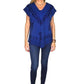 Camisa india de algodón bordada con cuello y borde en pico