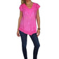 Camisa india de algodón bordada con cuello y borde en pico