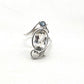 Anillo de Plata de la India con cuarzo y topacio azul