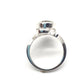 Anillo de Plata de la India con cuarzo y topacio azul