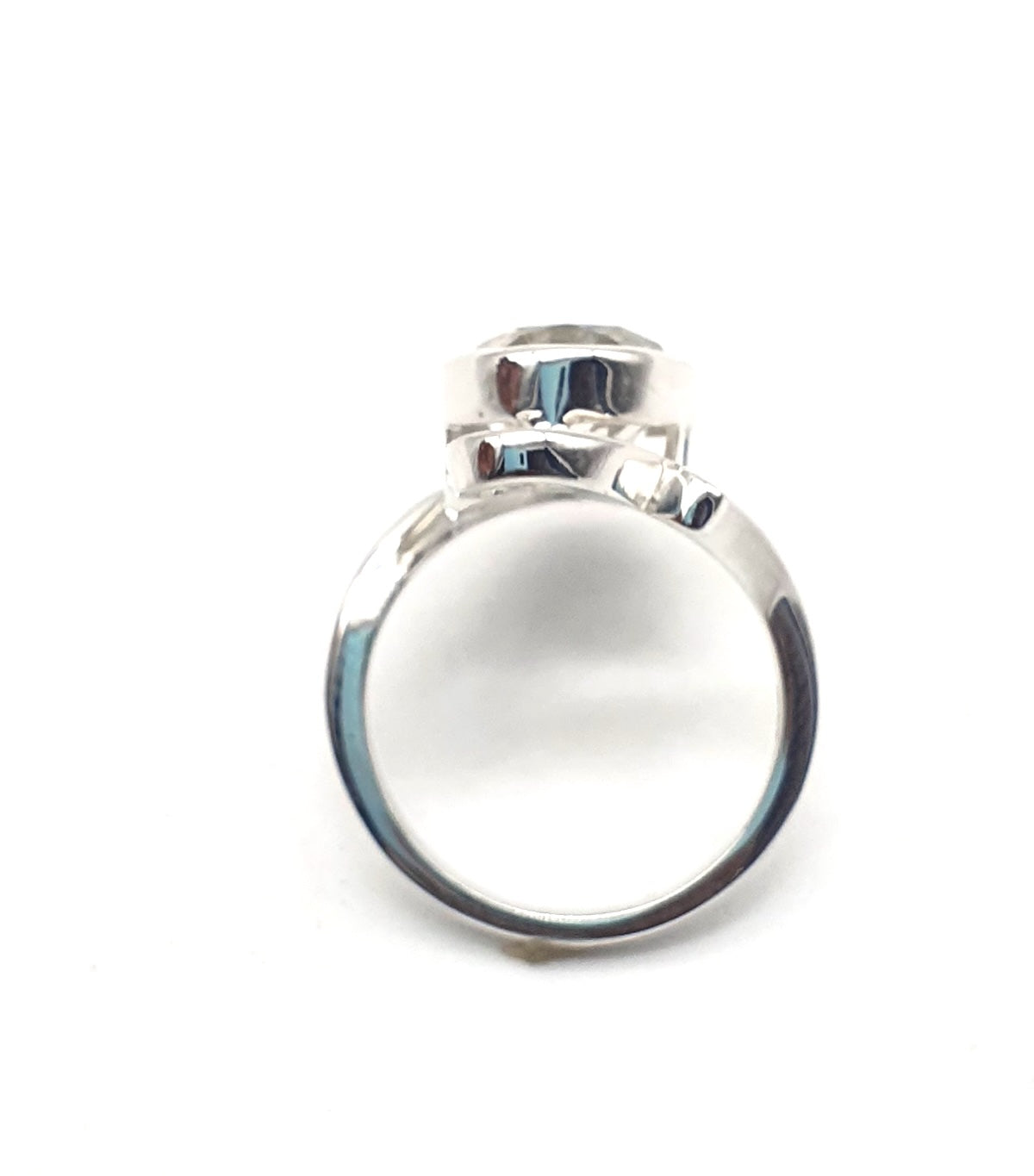 Anillo de Plata de la India con cuarzo y topacio azul