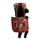 Bolso bohemio de piel con abalorios