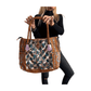 Bolso bohemio de piel con abalorios