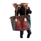 Bolso bohemio de piel con abalorios