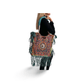 Bolso grande bohemio de piel con abalorios