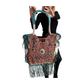Bolso grande bohemio de piel con abalorios