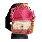 Bolso bohemio bandolera de patchwork con pompones
