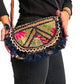Bolso bohemio bandolera de patchwork con pompones
