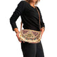 Bolso bohemio bandolera de patchwork con pompones