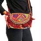 Bolso bohemio bandolera de patchwork con pompones