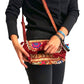 Bolso bohemio bandolera de patchwork con pompones