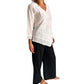 Camisa india de algodón blanca bordada