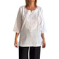 Camisa india de algodón blanca