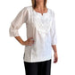 Camisa india de algodón blanca bordada