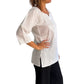 Camisa india de algodón blanca bordada