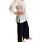 Camisa india de algodón blanca bordada