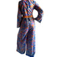 Conjunto de blusa y pantalón superpuesto de seda india