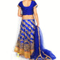 Conjunto Lengha choli y dupatta bordado azul y dorado
