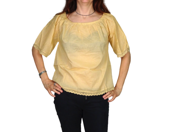 Blusa india de algodón manga corta