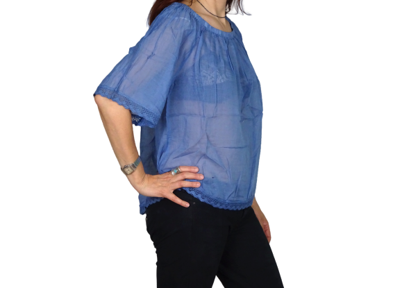 Blusa india de algodón manga corta