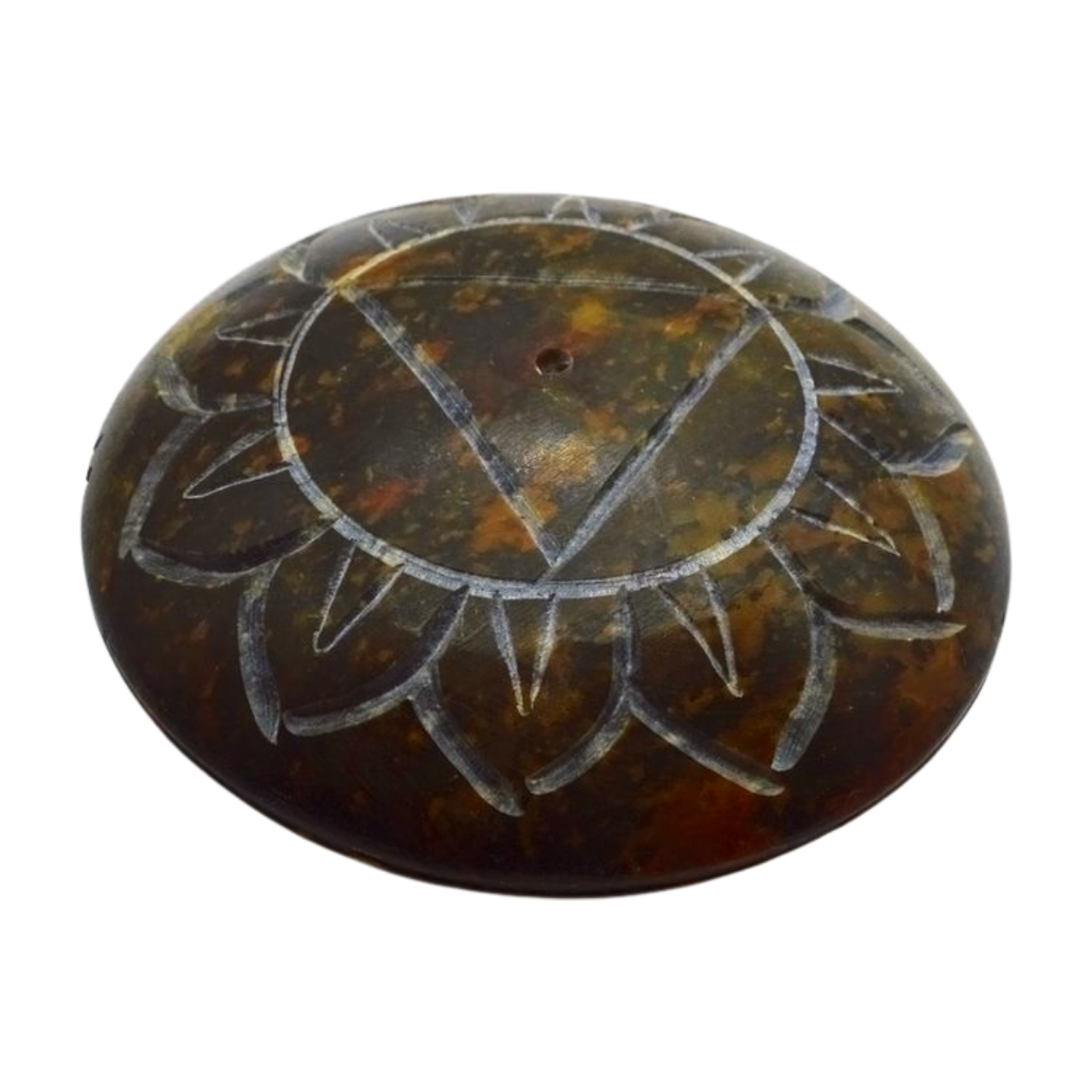 Incensario redondo de piedra chakras