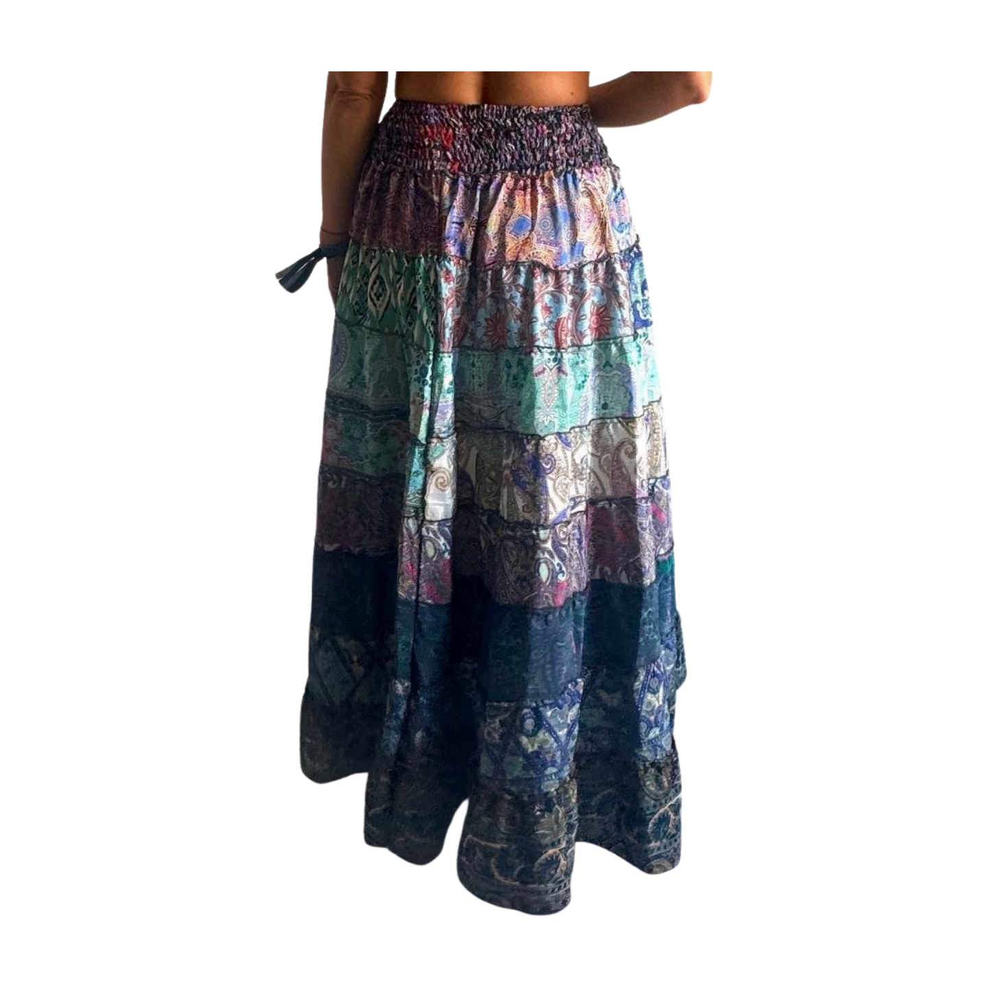 Falda de seda india multicolor