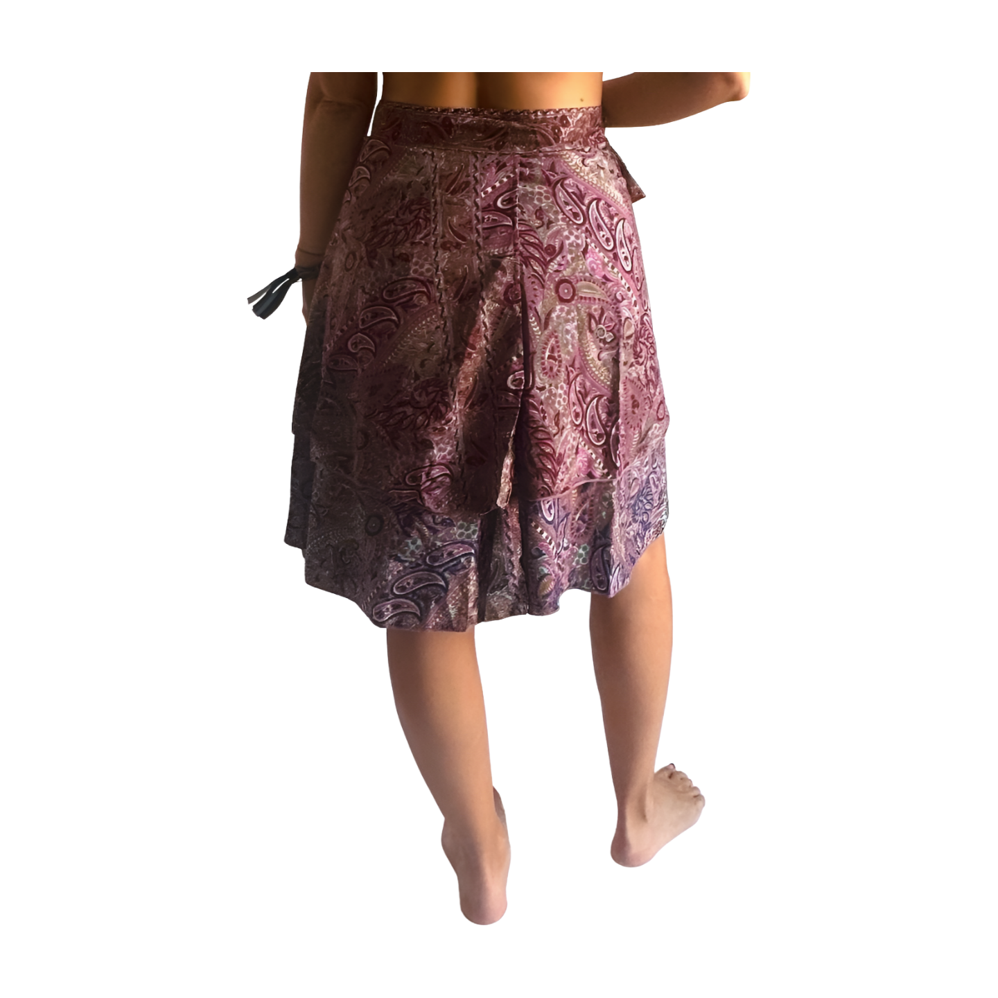 Falda pareo india de seda con estampado floral