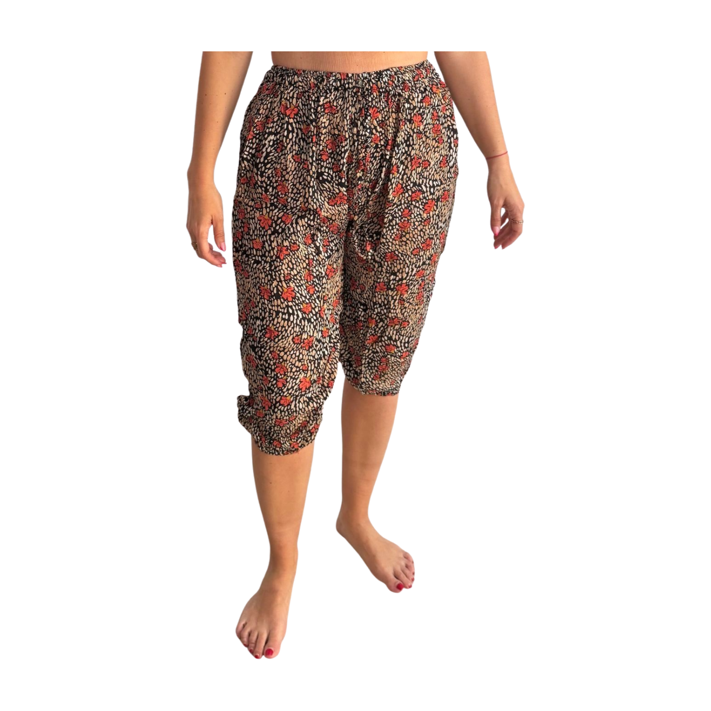 Pantalón indio corto estampado