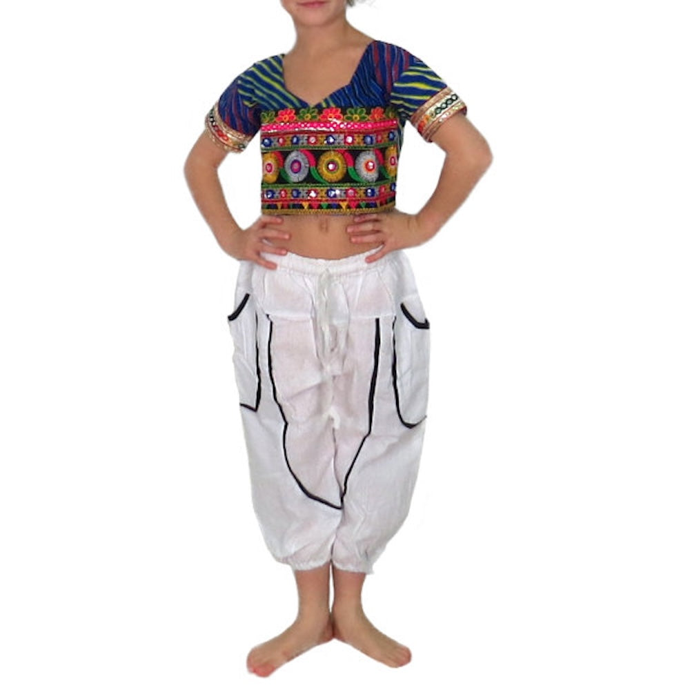 Pantalón indio infantil blanco