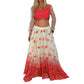 Conjunto Bollywood Lengha choli con mucho vuelo