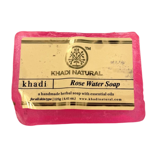 Jabón de AGUA DE ROSA aceite esencial KHADI NATURAL