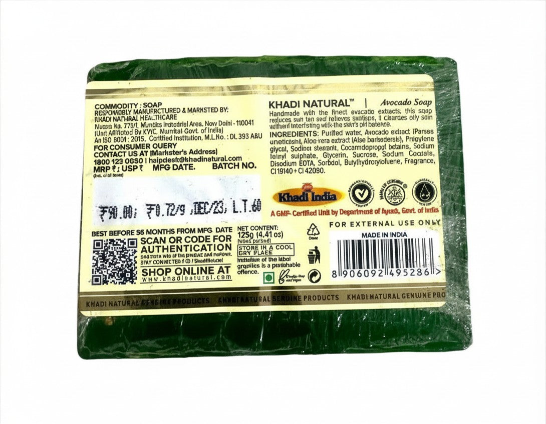 Jabón AGUACATE aceite esencial KHADI NATURAL