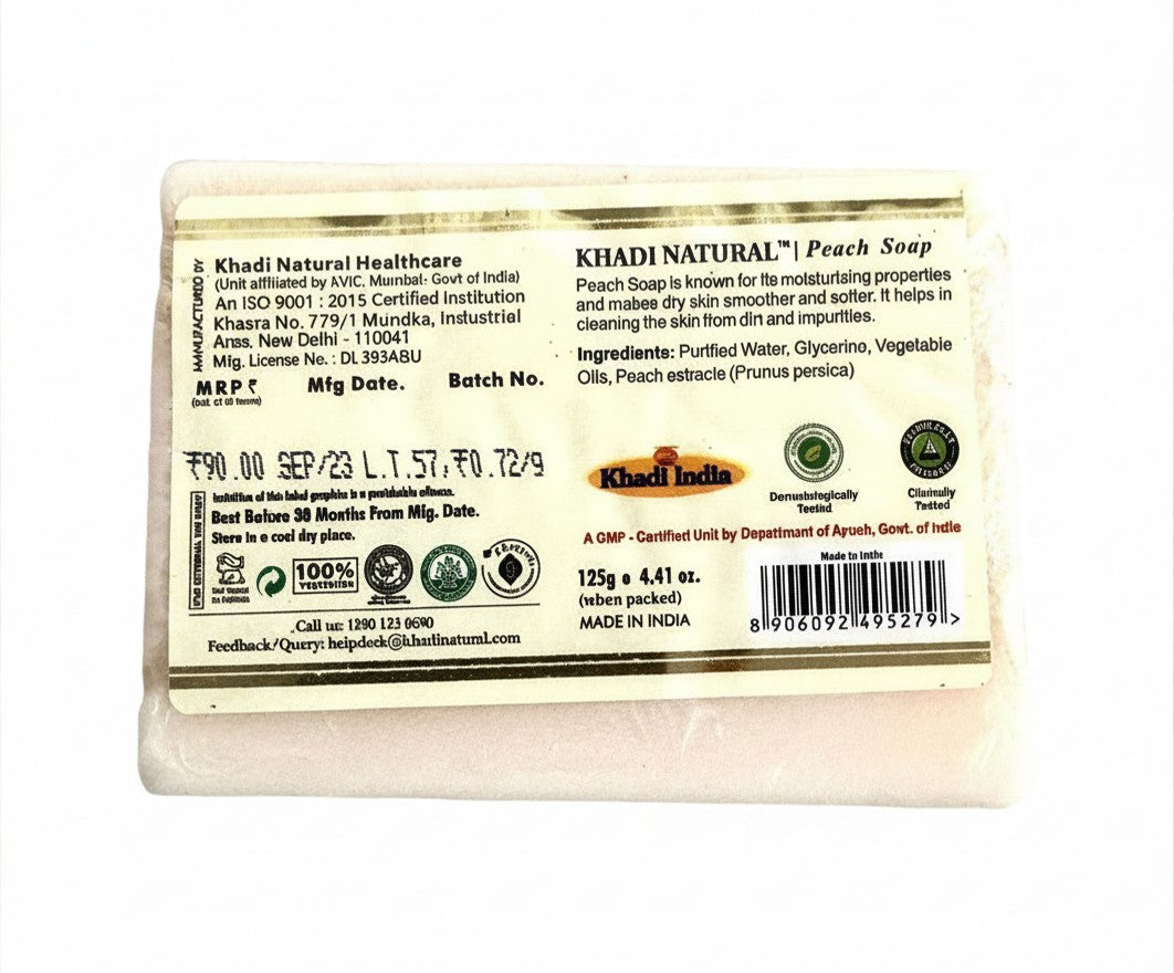 Jabón MELOCOTÓN aceite esencial KHADI NATURAL