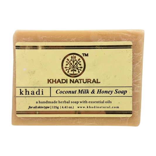 Jabón de LECHE DE COCO Y MIEL con aceites esenciales KHADI NATURAL
