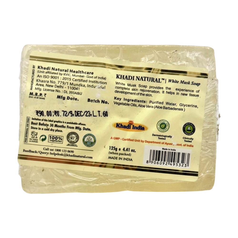 Jabón de WHITE MUSK aceite esencial KHADI NATURAL