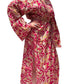 Kimono de seda india estampado granate – comercio ético