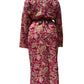 Kimono de seda india estampado granate – comercio ético