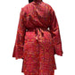 Kimono corto de seda india estampado azul– comercio ético