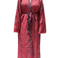 Kimono de seda india estampado rojo coral – comercio ético